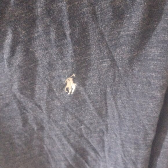 Polo Ralph Lauren Long Sleeve Cotton Crew Neck Dark Bluish Black Top L - Picture 3 of 5